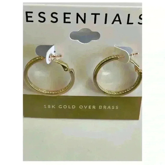 Médium Crystal Inside Out Medium Hoop In Gold Plate Earrings - Picture 6 of 10